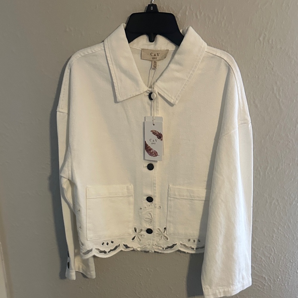 Kids White Jean Jacket
